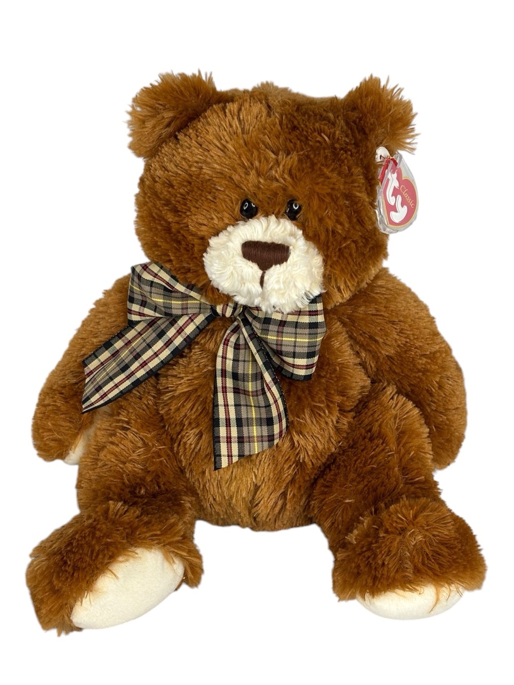 Ty Classic Collection 2009 Hobble Bear With Plaid Ribbon & All Tags